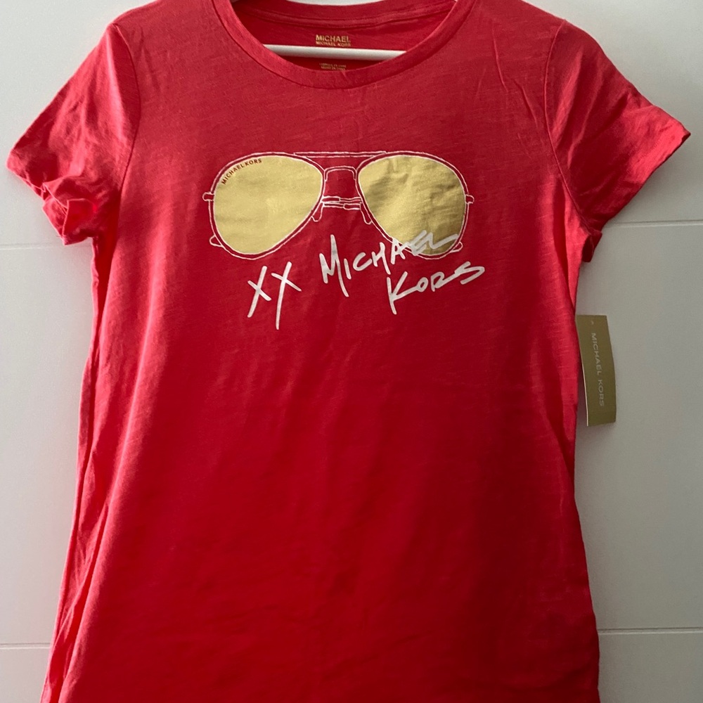 Michael Kors Red Gold Short Sleeve Tee